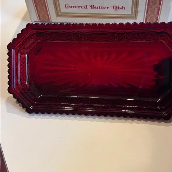 Avon Butter Dish from the 1876 Cape Cod Collection Ruby Red - Picture 3 of 4